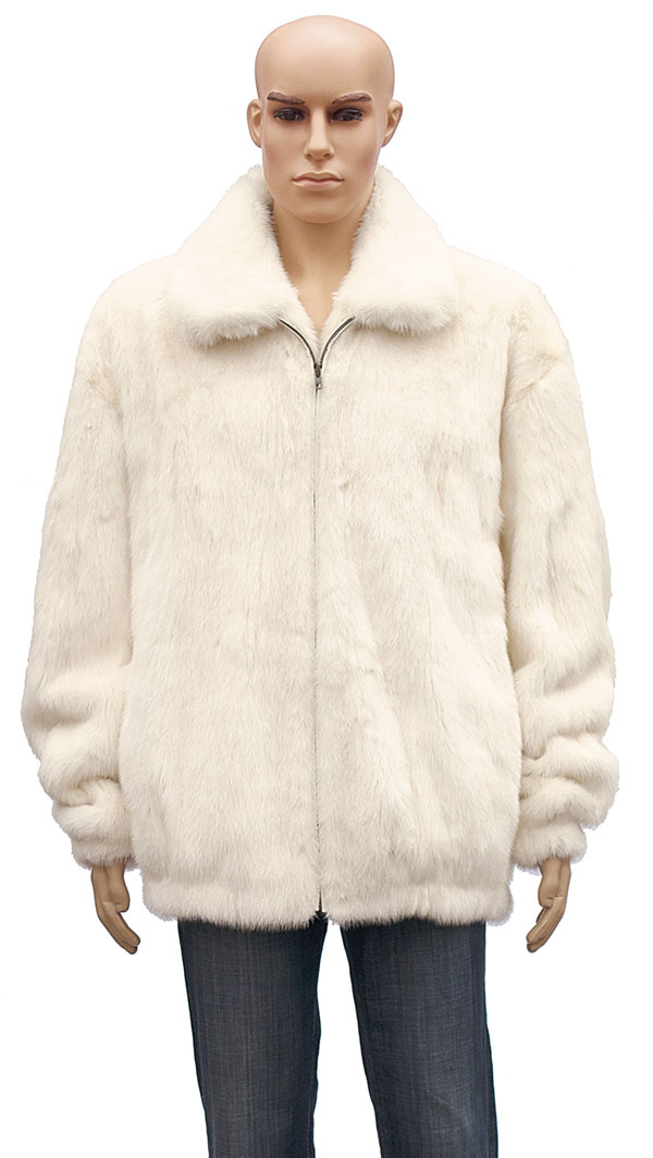 Winter Fur Full Skin Mink Men's Jacket In Natural White M59R01WT